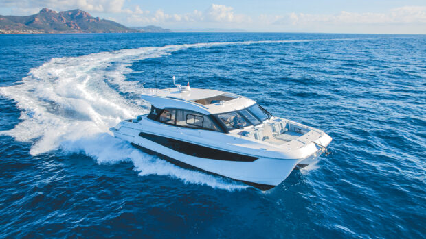 Santasevera 52 yacht running at speed on open water
